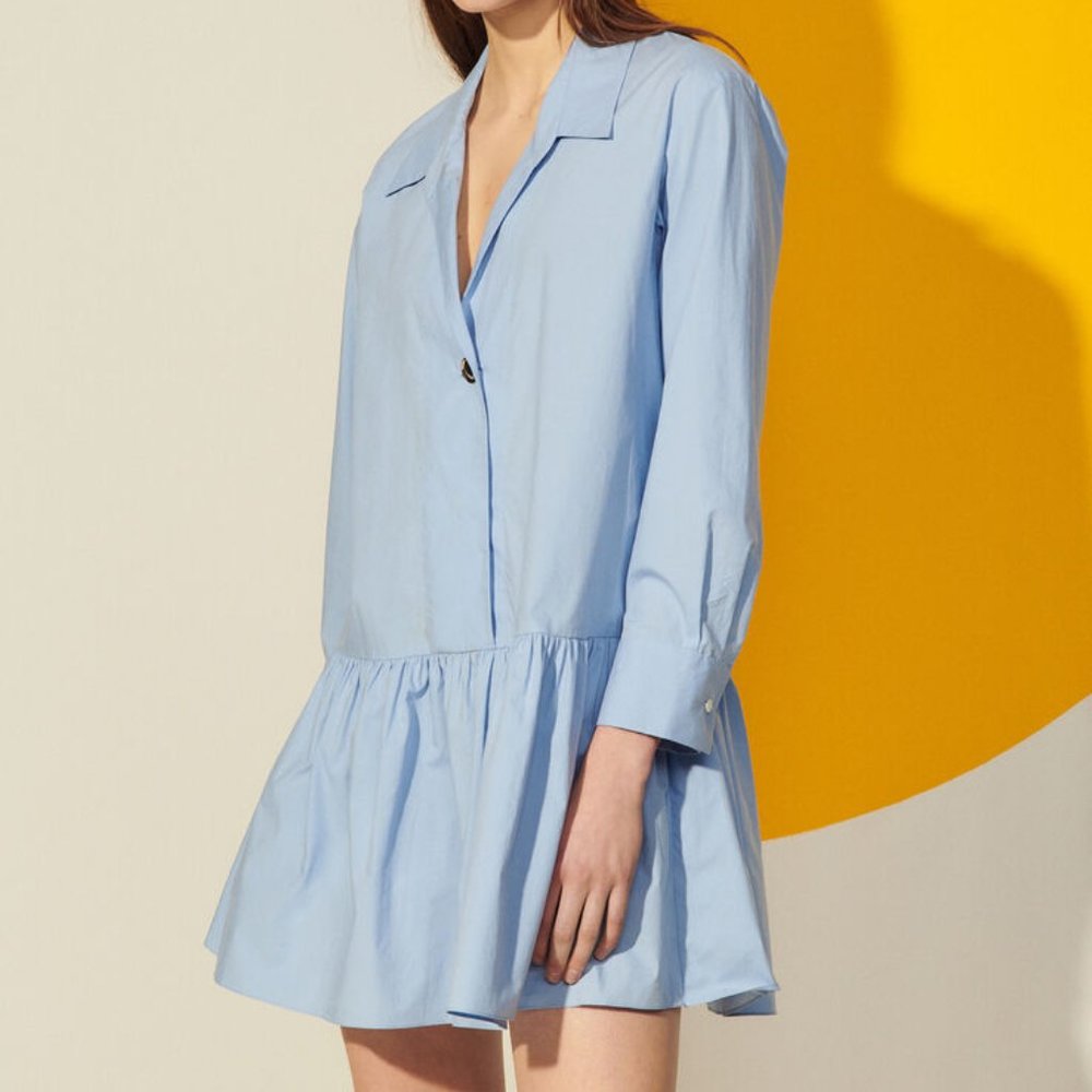 Sandro CORDELIA 100% Cotton Mini Dress